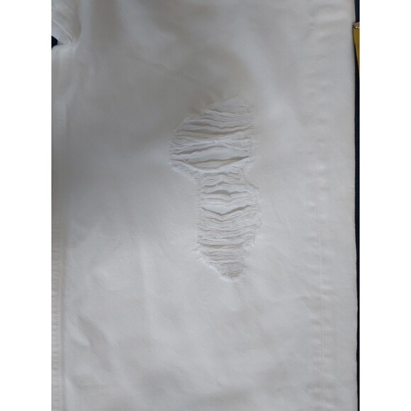 Ladies Allsaints Jayce White Denim Distressed Hi Waist Ankle Wide Leg Size 27 - Picture 6 of 9